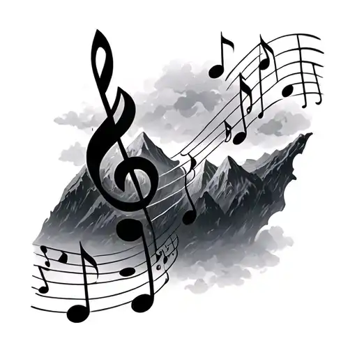 Irish Mountain Music Notes Floating