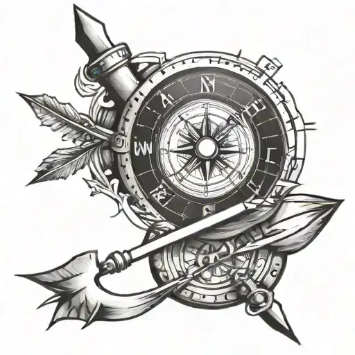 Compass With Arrow Going