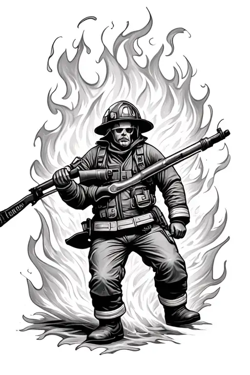 Razaorback Firefighter Battling Flames