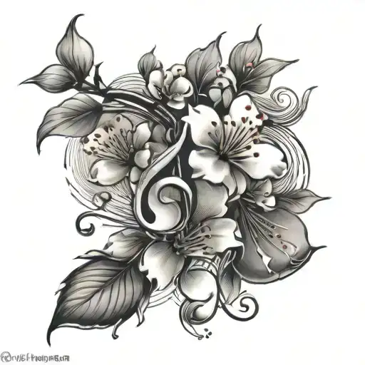 Cherry Blossom With Music Notes