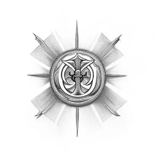 A Tattoo Combining The Medical Symbol With Elements From Bulgarian Folklore