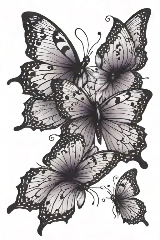 Sister Tattoo Design Inspired Purple Butterflies