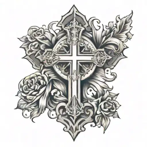 Catholic Cross With Leo Zodiac Sign