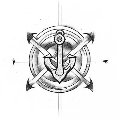 A Smiling Anchor Formed With A Single Continuous Line