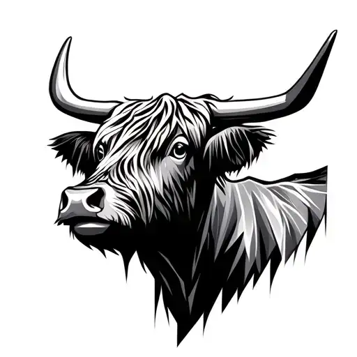 Geometric Highland Cow