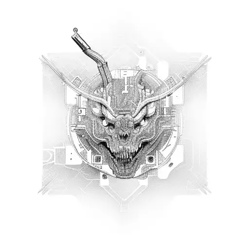 Empty Frame For A Word In Fantasy Style Transforming Into A Circuitboard Frame