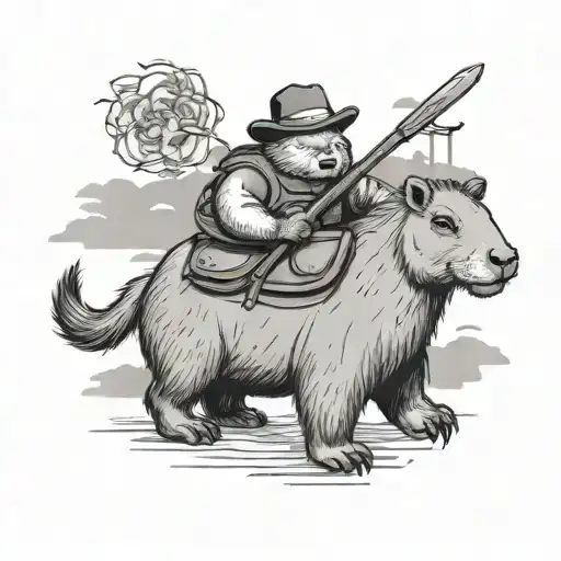 Teddy Bear Riding A Capybara