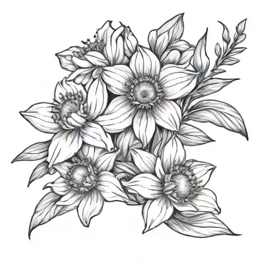 Daffodils Daisy Honeysuckle Aster