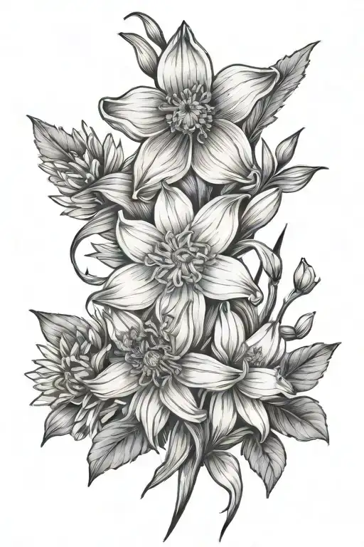 Daffodils Daisy Honeysuckle Aster