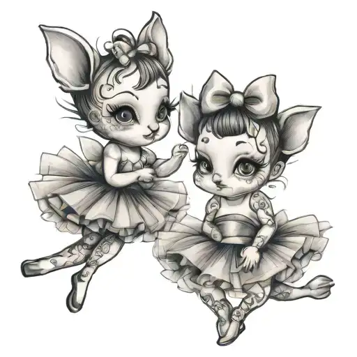 Sketch Of A Pair Of Tutu Cute Funny Tender