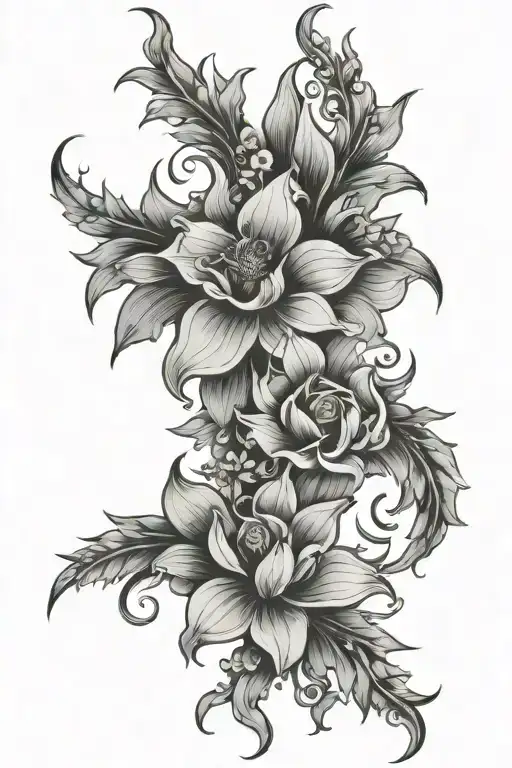 Trippy Floral Design For Spine