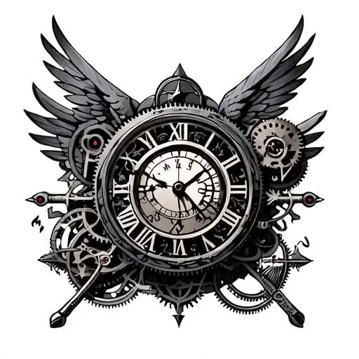 An Intricate Clockwork Design Intertwined With Military Insignia And Symbols