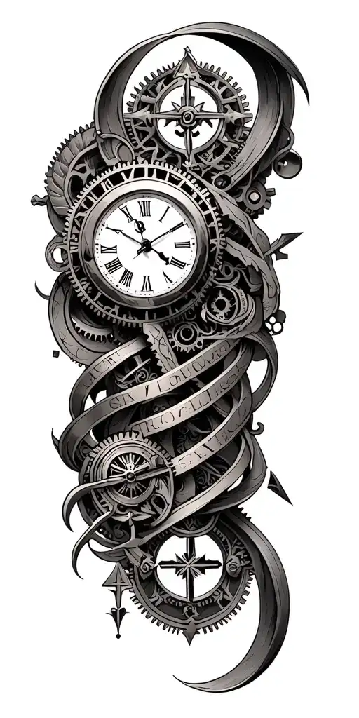 An Intricate Clockwork Design Intertwined With Military Insignia And Symbols
