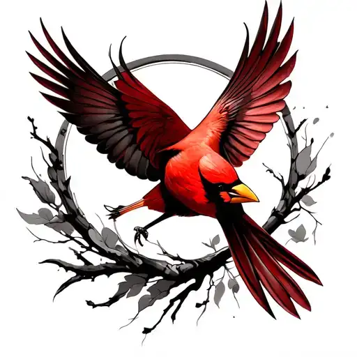 Cardinal Flying Towards