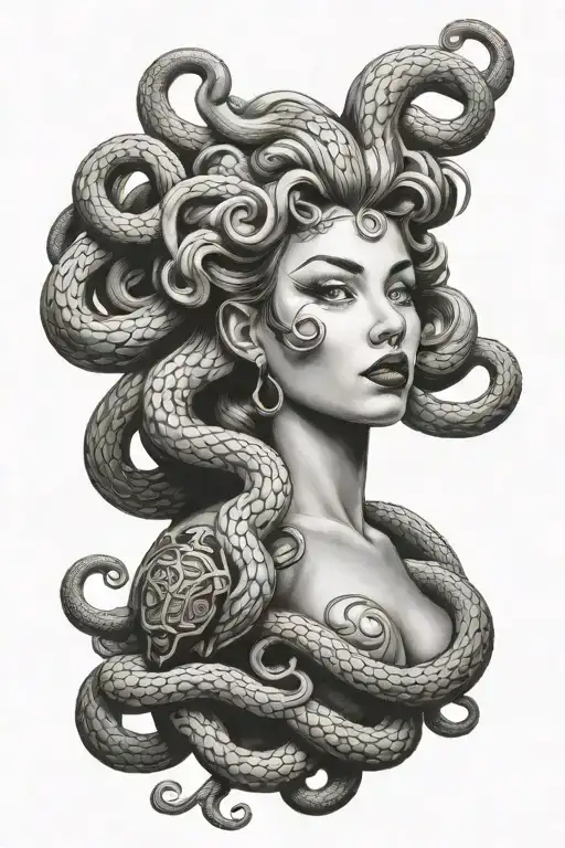 Full Body Portrait Of Medusa Pin Up