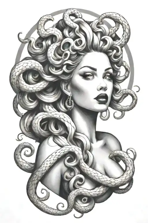 Full Body Portrait Of Medusa Pin Up