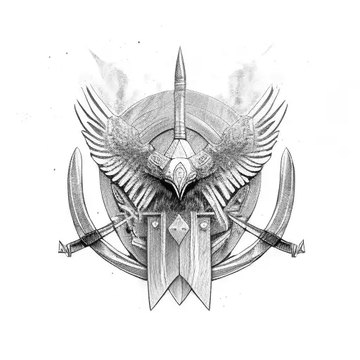 Viking Longship Raven Axe