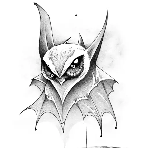 Scary Bat With Moon