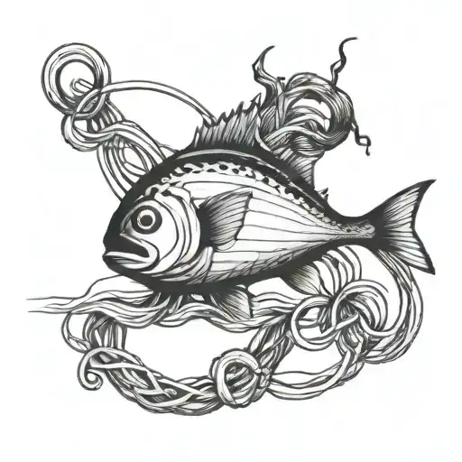 Fishing Line And Heartbeat Line