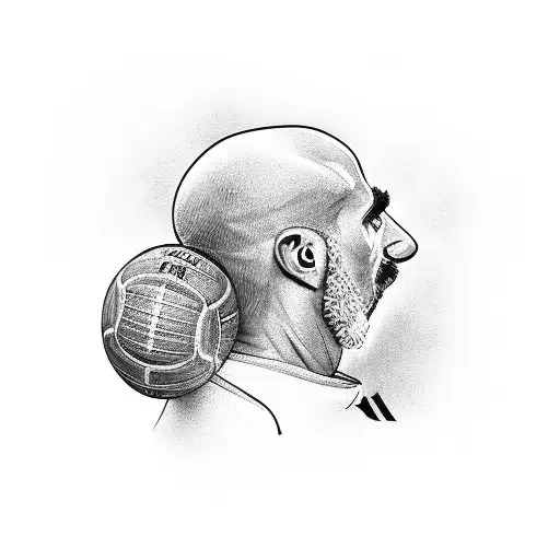 A Black-grey Portrait Of A Famous Flamengo Player
