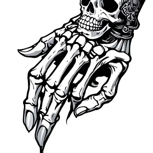 Western Skeleton Hand Holding