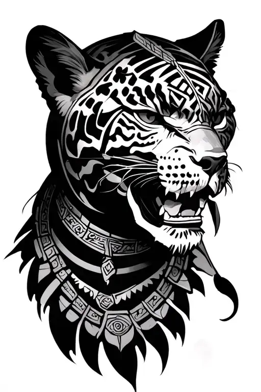 Aztec Jaguar Warrior Tatoo Of Life And Death