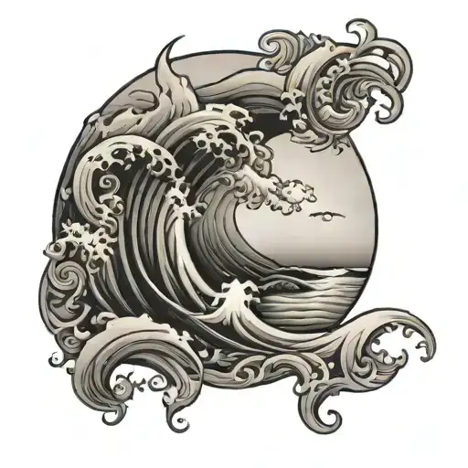 Arm Band With Ocean And Waves