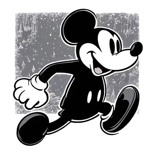 Mickey Mouse Running Through Disney World