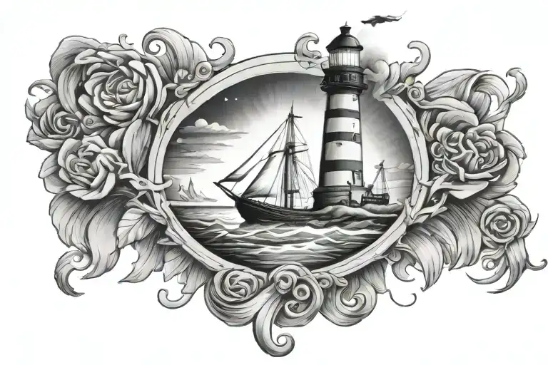 Lighthouse Aurora Ship Anchor