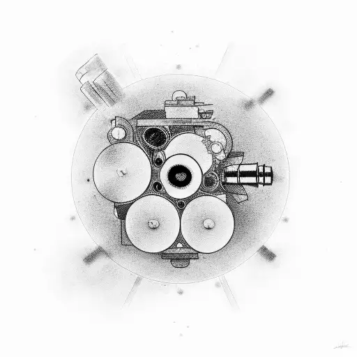 Abstract Representation Of A Microscope