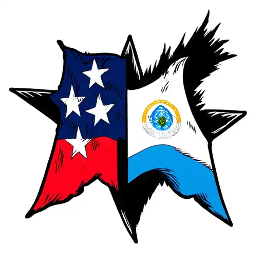 The Texas Flag And The Argentinian Flag Inside A Star