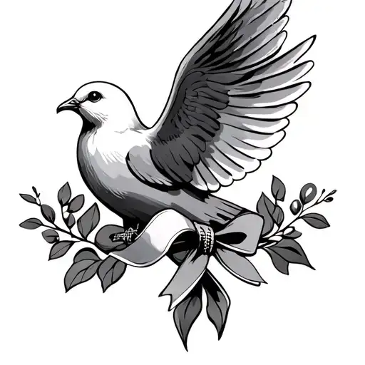 Dove With Ribbon