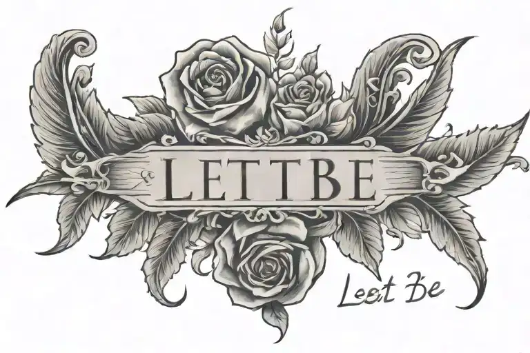 Memorial Tattoo With Words Let It Be And The Date Under It 9-9-99