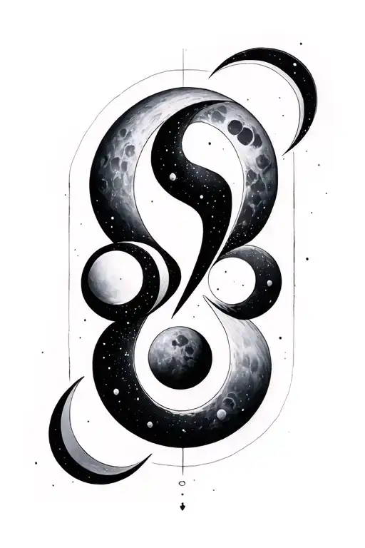 Moon Phases With Semicolon Incorporated Within