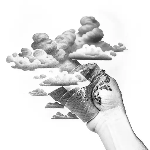 Masculine Sleeve Tatto With Cloud Theme