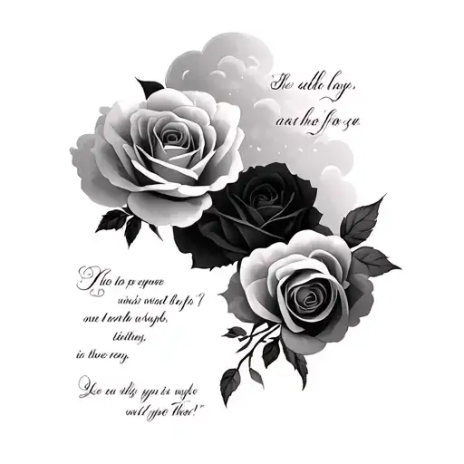 Clouds With Bible Verse And Roses