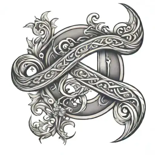 Infinity Symbol Intertwined With M And N Initial In It