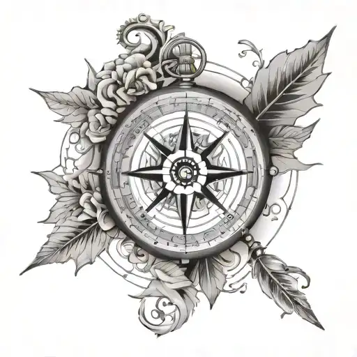 Compass Surrounded By Various