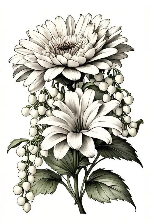 Chrysanthemum And Lily Of The Valley