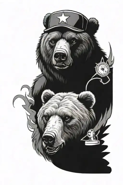 Nurse Wearing Grizzly Bear Head