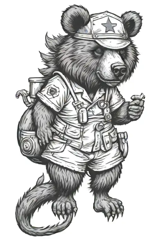 Nurse Wearing Grizzly Bear