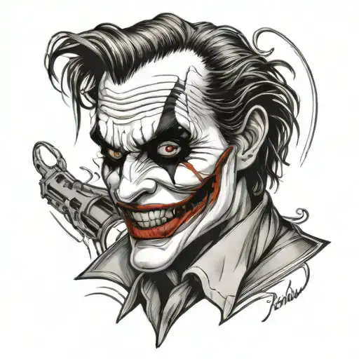 Joker Smile On Left Hand With Hahahaha