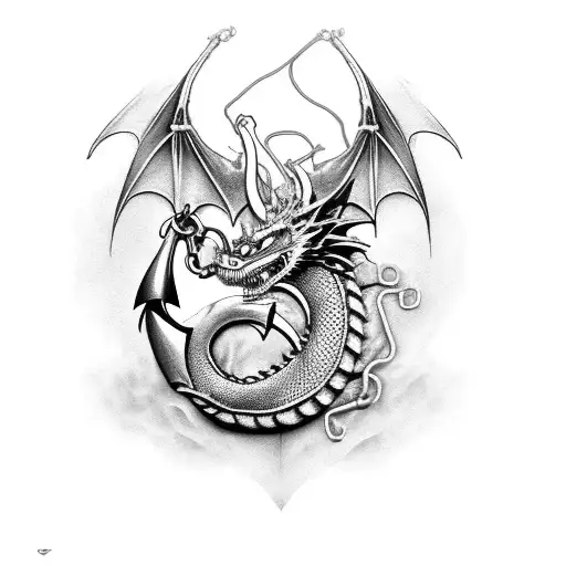 Dragon Bitting The Chain Of Anchor