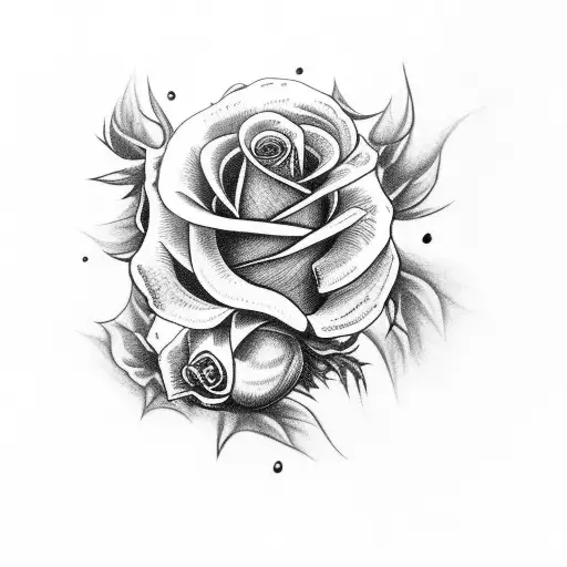 Skull Overgrown With Dead Rose