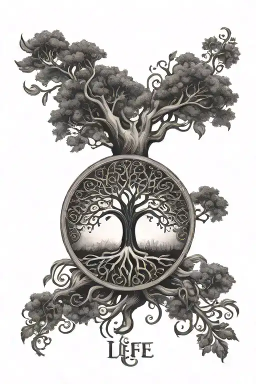 Tree Of Life With Metal Music Symbols