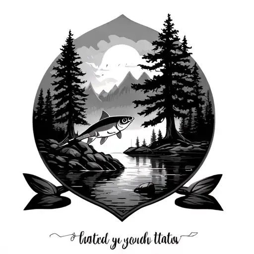 Fly Fishing Forest Scene With A Hidden Message