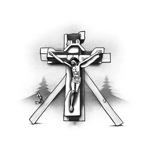 Family And Friends Text In A Crucifix