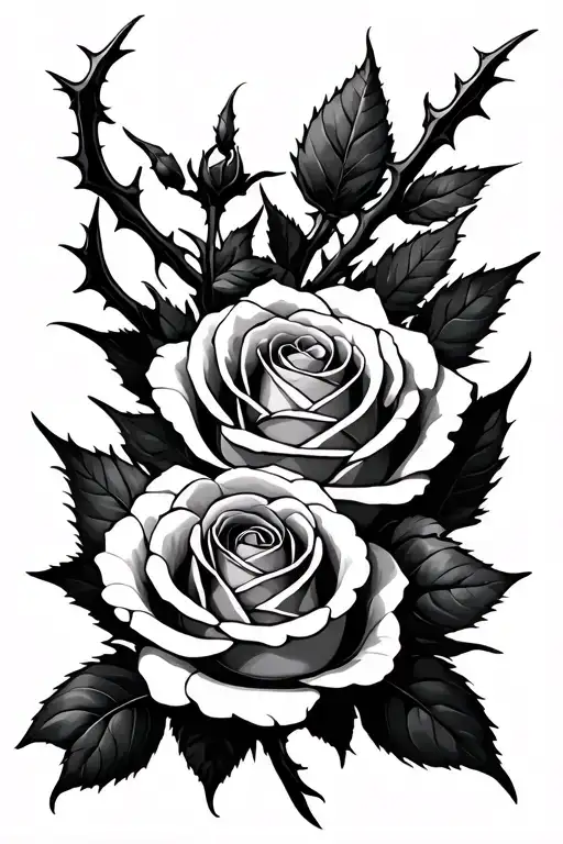 Thorns And Small Rose