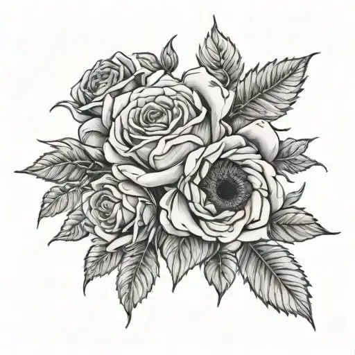 Roses With Sunflower