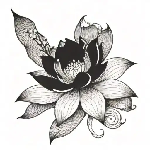 Simple Lotus Flower Blooming Cherry Blossom